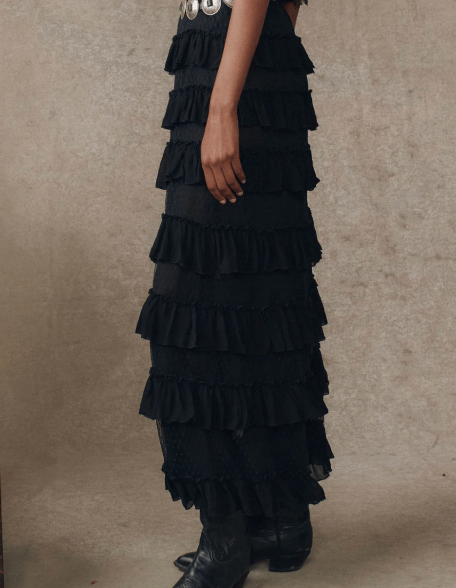 The Winter Mesh Flounce Skirt BY THE GREAT