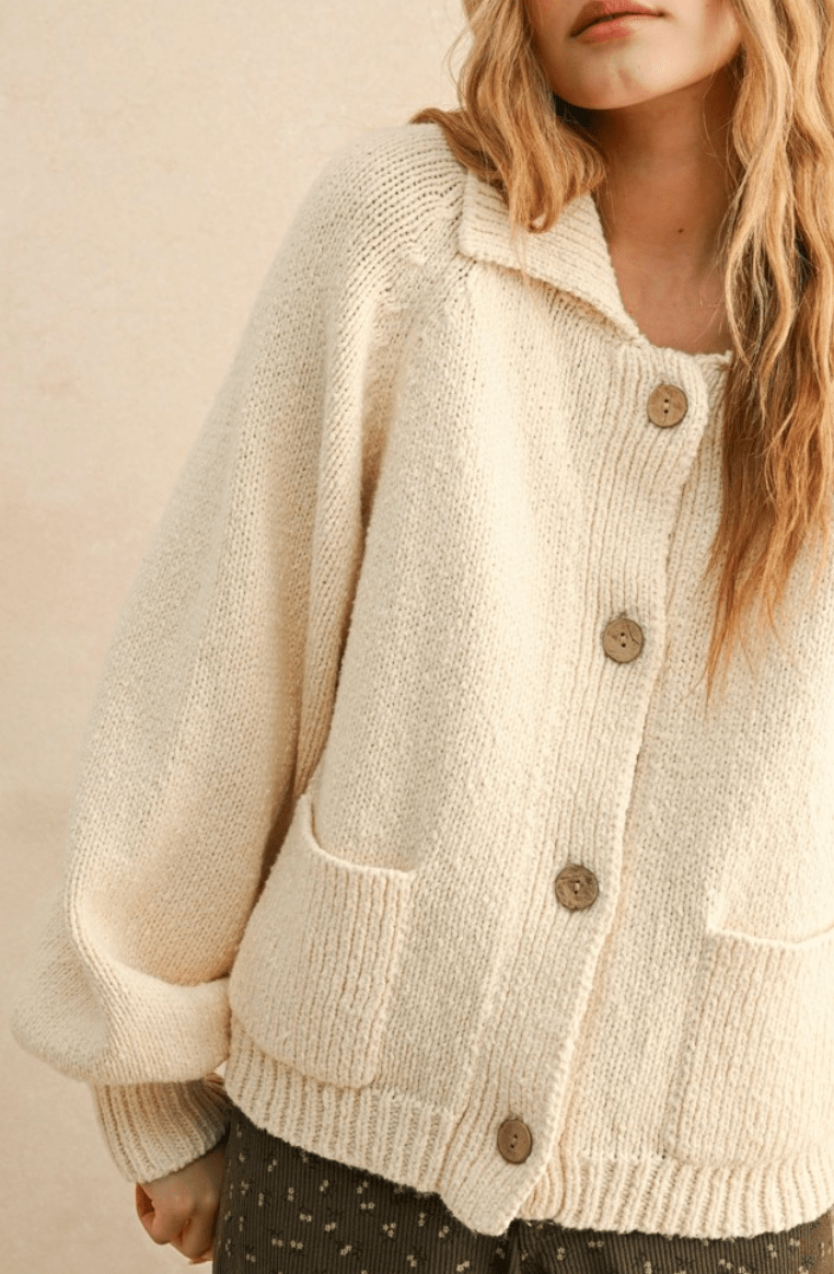 The Cactus Button Front Sweater Cardigan BY 75