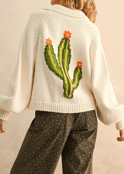 The Cactus Button Front Sweater Cardigan BY 75