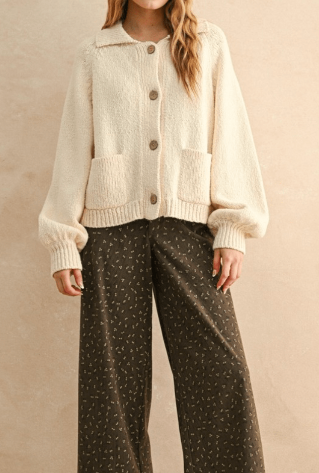 The Cactus Button Front Sweater Cardigan BY 75
