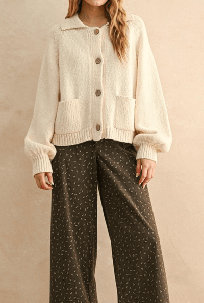 The Cactus Button Front Sweater Cardigan BY 75