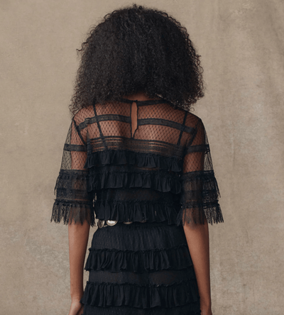 The Winter Mesh Flounce Top BY THE GREAT