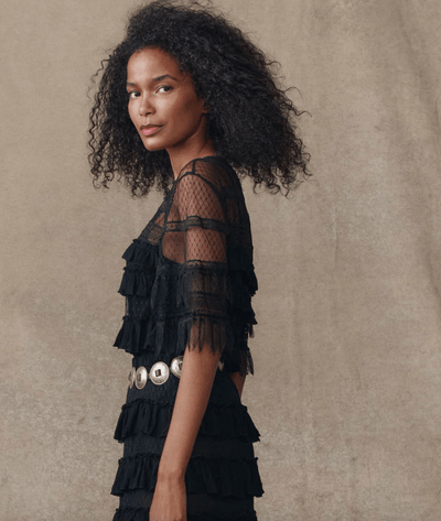 The Winter Mesh Flounce Top BY THE GREAT