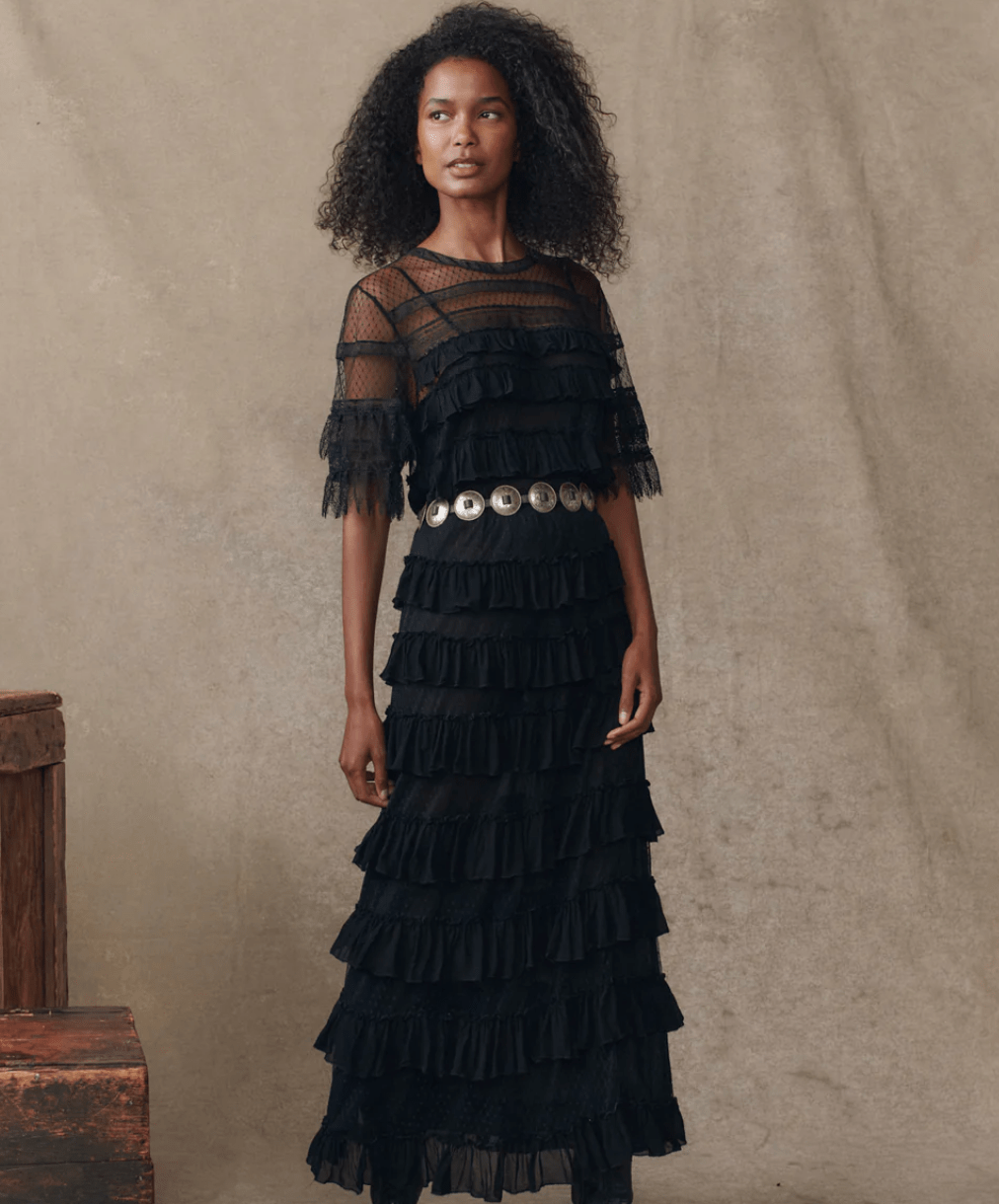 The Winter Mesh Flounce Top BY THE GREAT