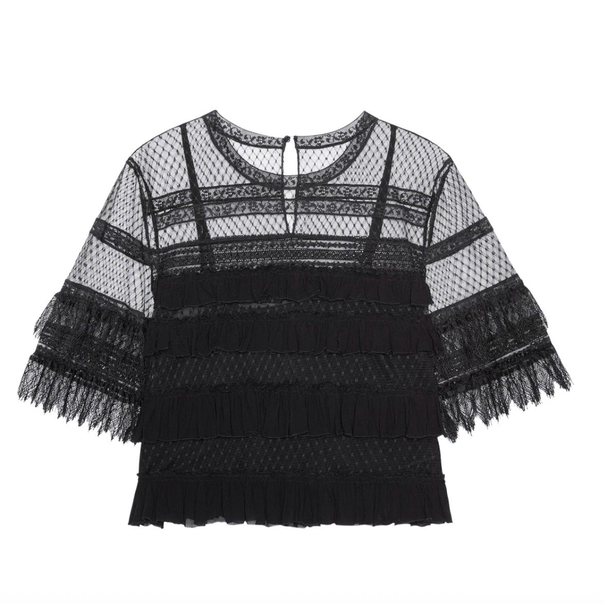 The Winter Mesh Flounce Top BY THE GREAT