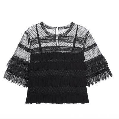 The Winter Mesh Flounce Top BY THE GREAT