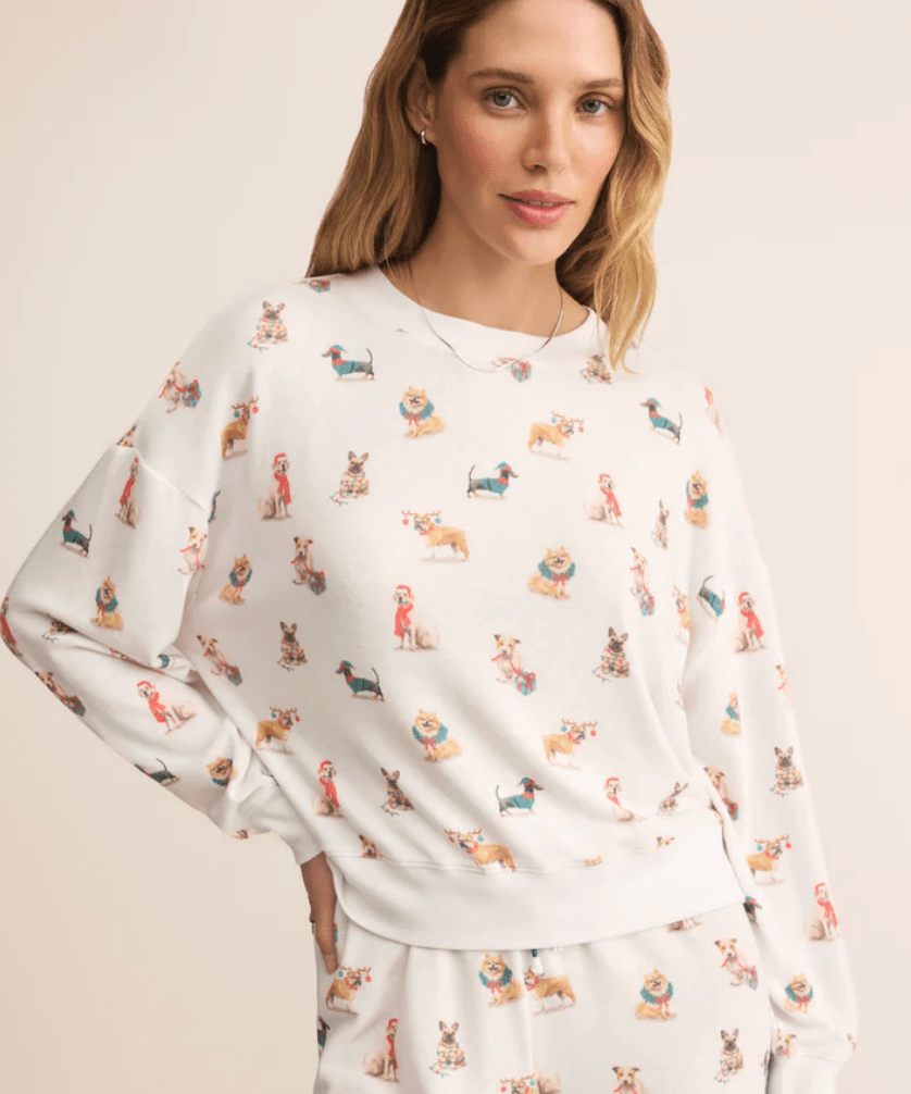 Cozy Up Pup Long Sleeve Top BY Z SUPPLY