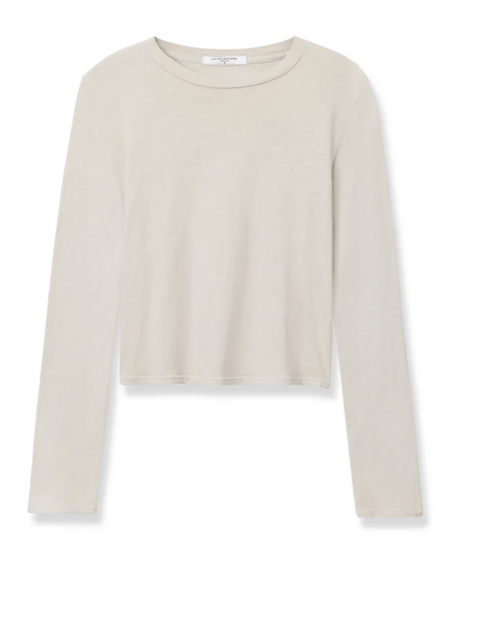 Recycled Cotton Long Sleeve Crew Neck BY PERFECT WHITE TEE