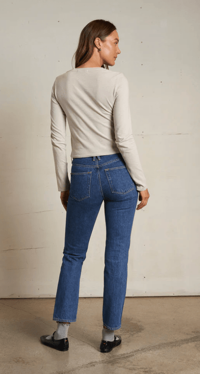 Recycled Cotton Long Sleeve Crew Neck BY PERFECT WHITE TEE