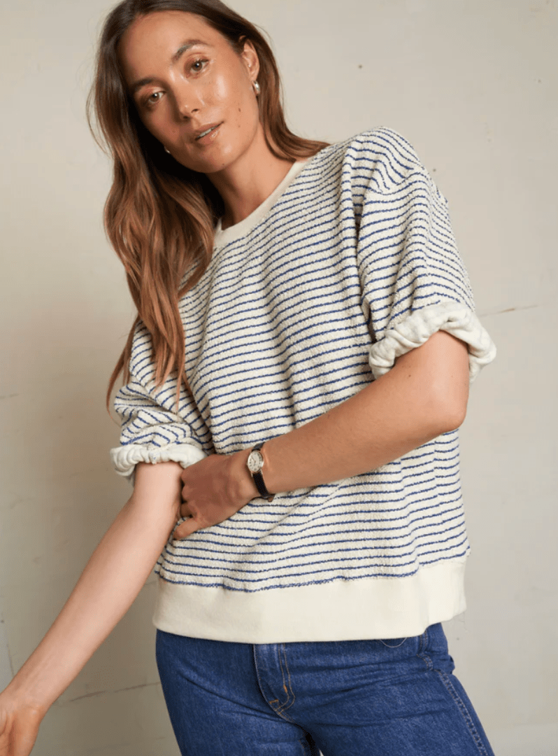 Rebecca Cotton Short Sleeve Sweatshirt by Perfect White Tee