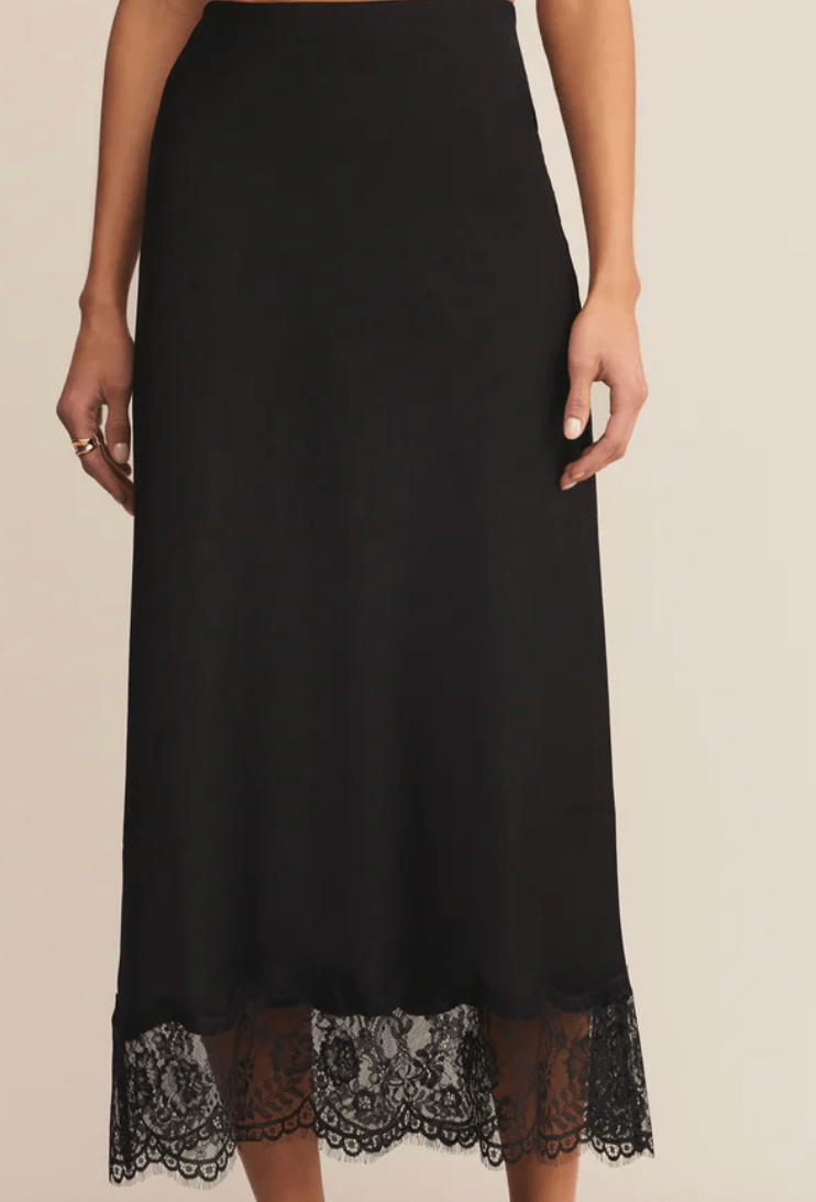 Cinder Lace Satin Midi Skirt by Z SUPPLY