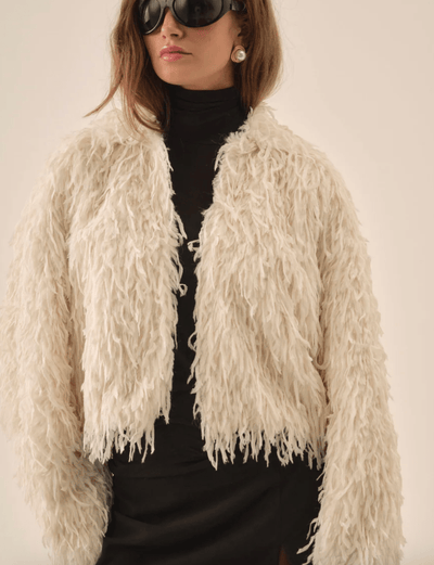 RUFFLE FAUX FEATHER JACKET BY FOR LOVE AND LEMONS