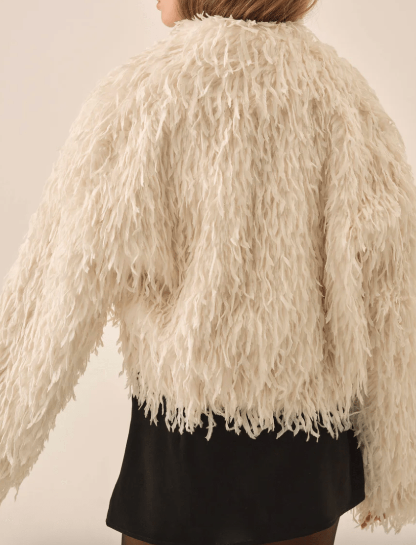 RUFFLE FAUX FEATHER JACKET BY FOR LOVE AND LEMONS