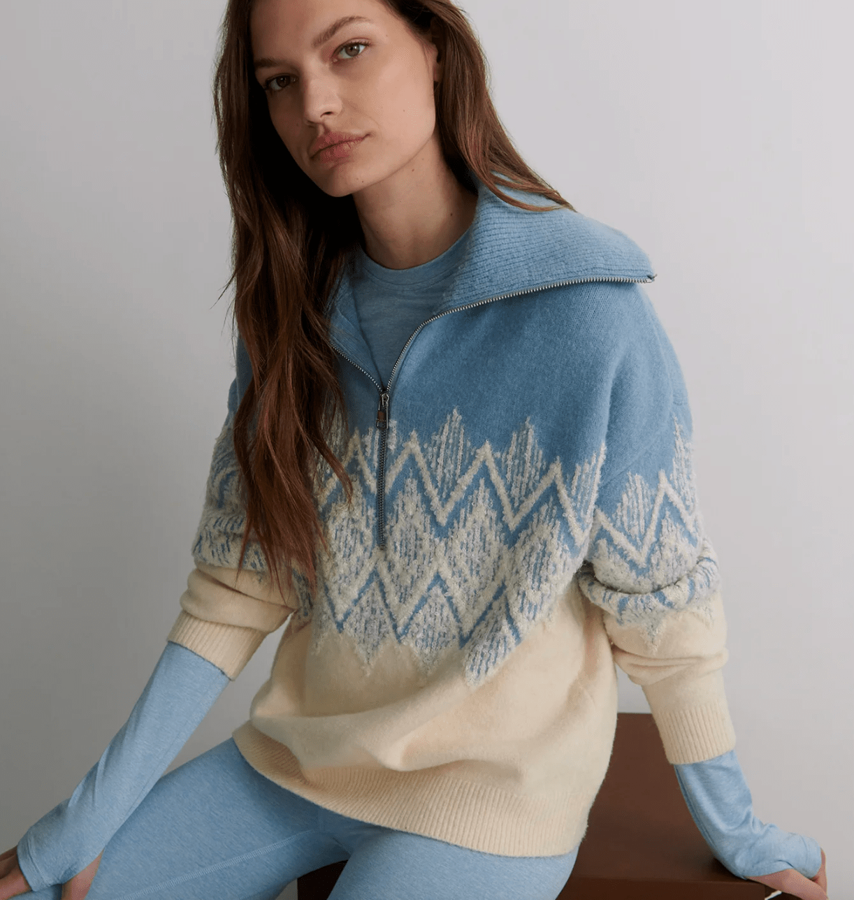 Hedda Fairisle Half-Zip Knit BY VARLEY