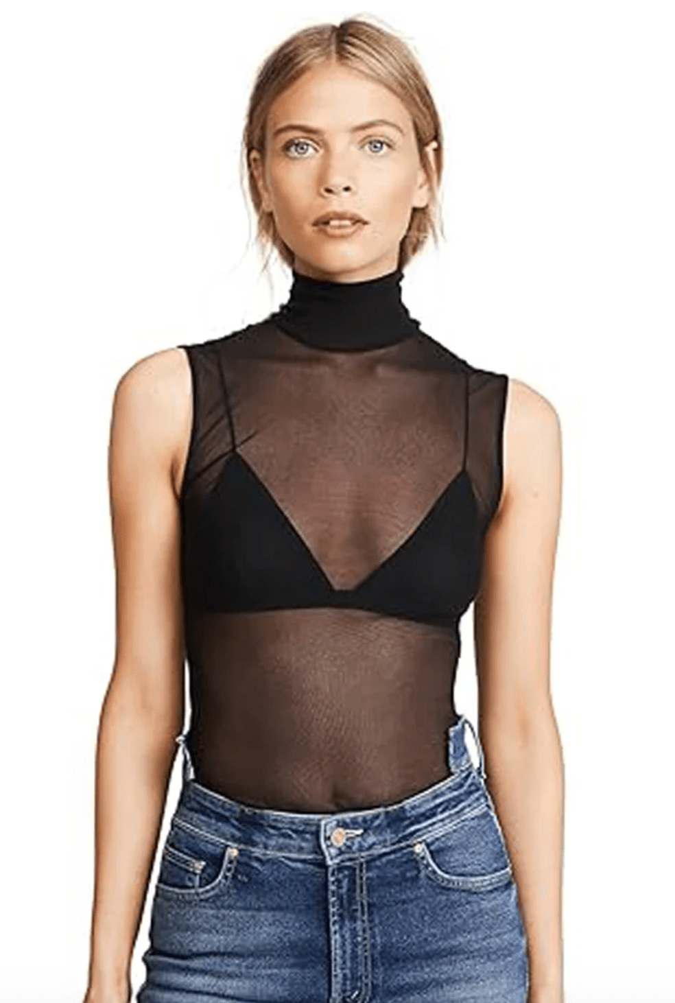 Tulle Sleeveless Turtleneck BY ONLY HEARTS