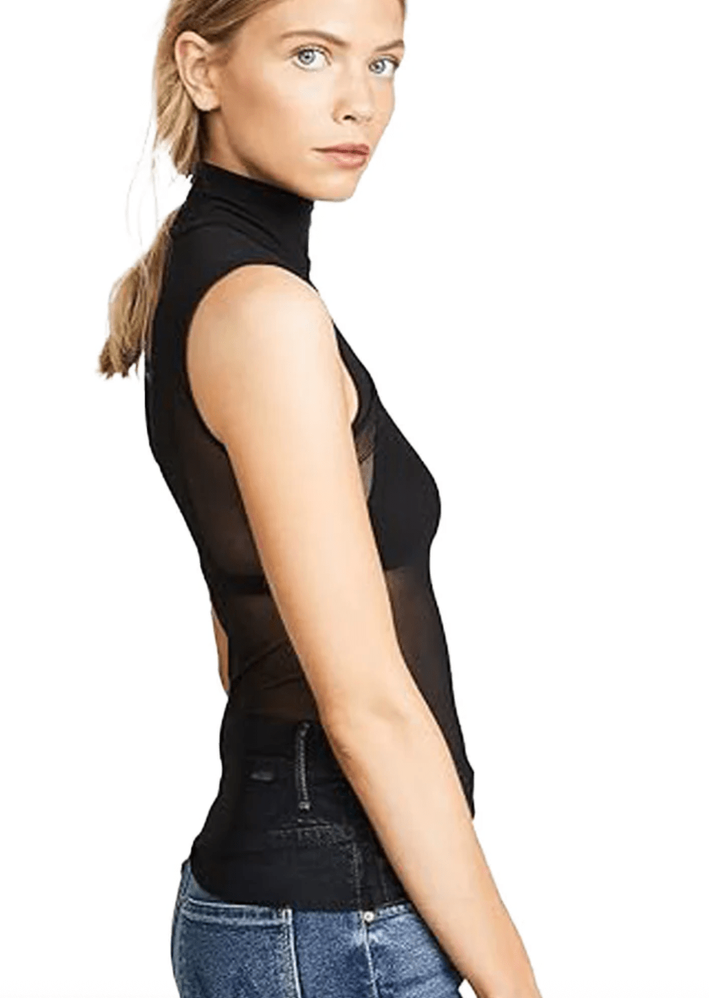 Tulle Sleeveless Turtleneck BY ONLY HEARTS