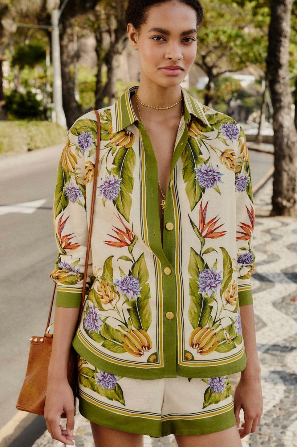 Sand Tropical Scarf Lenzing™ Ecovero™ Euroflax™ Shirt by Farm Rio – 75 ...
