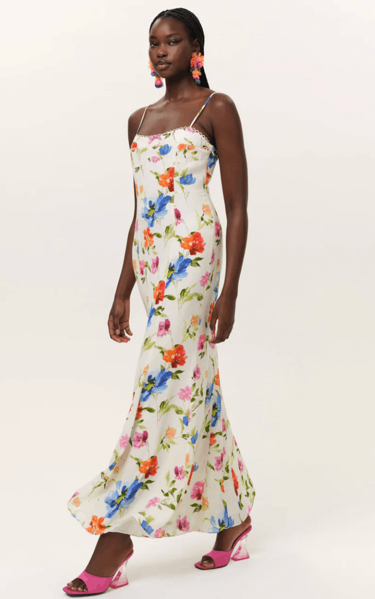 a line midi dress pink Mac Duggal Women's Sleeveless Brocade A Line Midi Dress main image 1