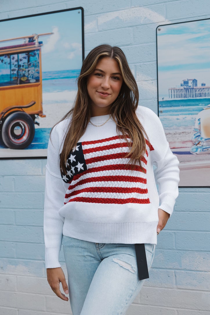 "Star Spangled Sweater" RELAXED KNIT SWEATER by 75