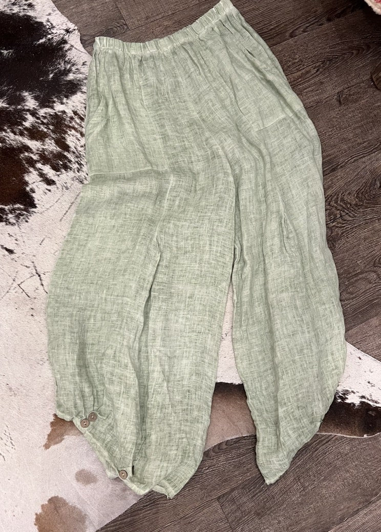 Linen Pants with Balloon Bottom