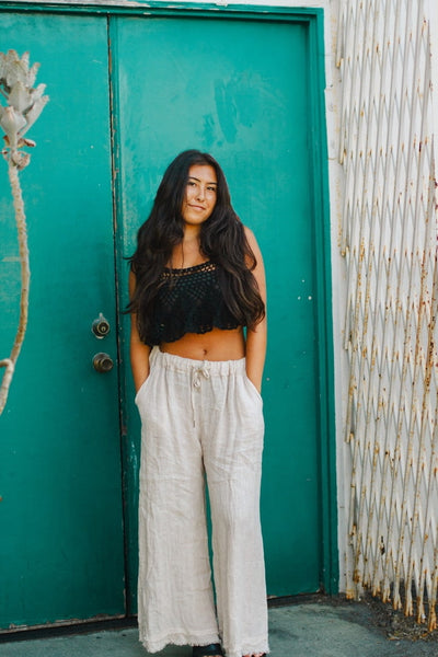Driftwood Linen Wide-Leg Pants by 75