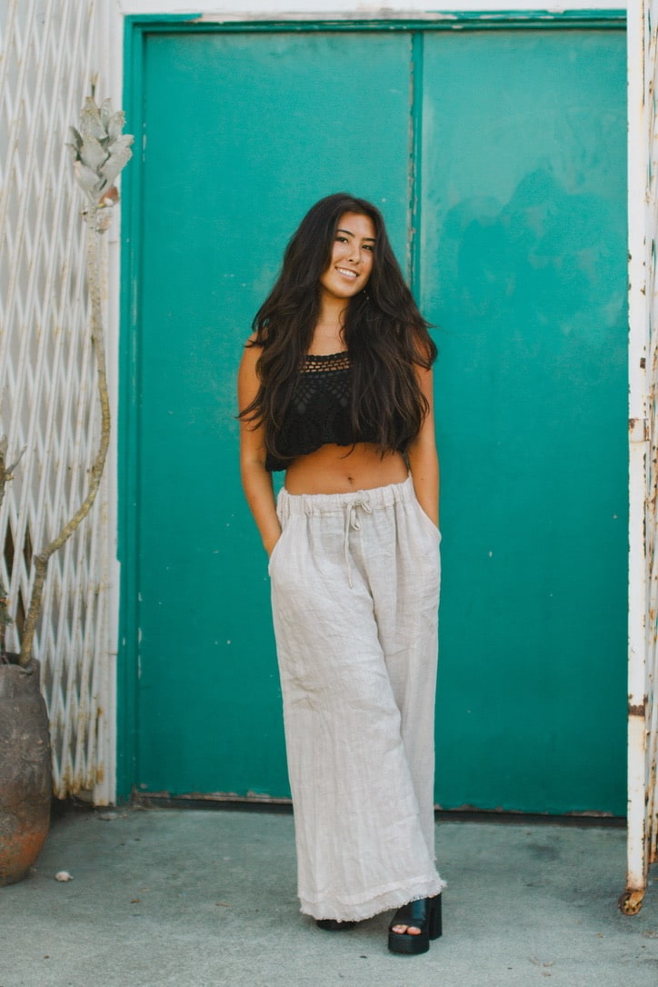 Driftwood Linen Wide-Leg Pants by 75