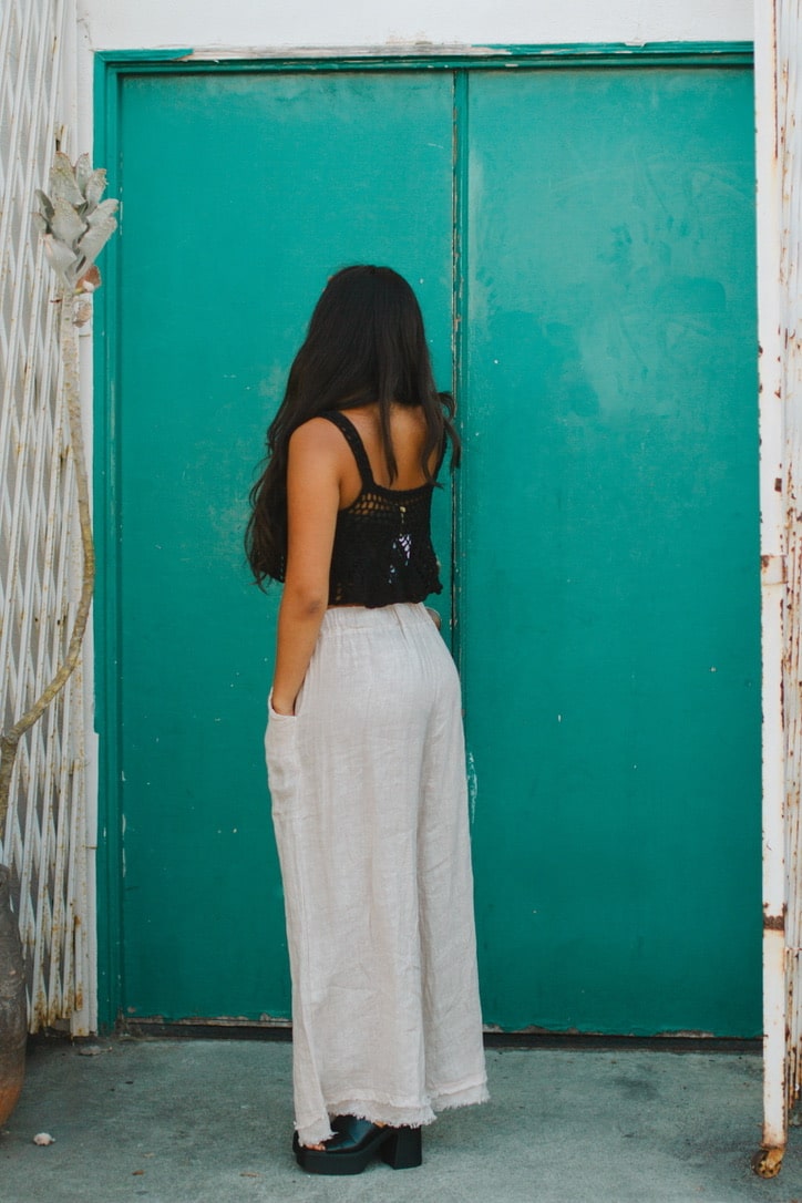 Driftwood Linen Wide-Leg Pants by 75