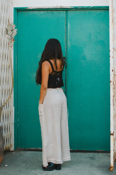 Driftwood Linen Wide-Leg Pants by 75