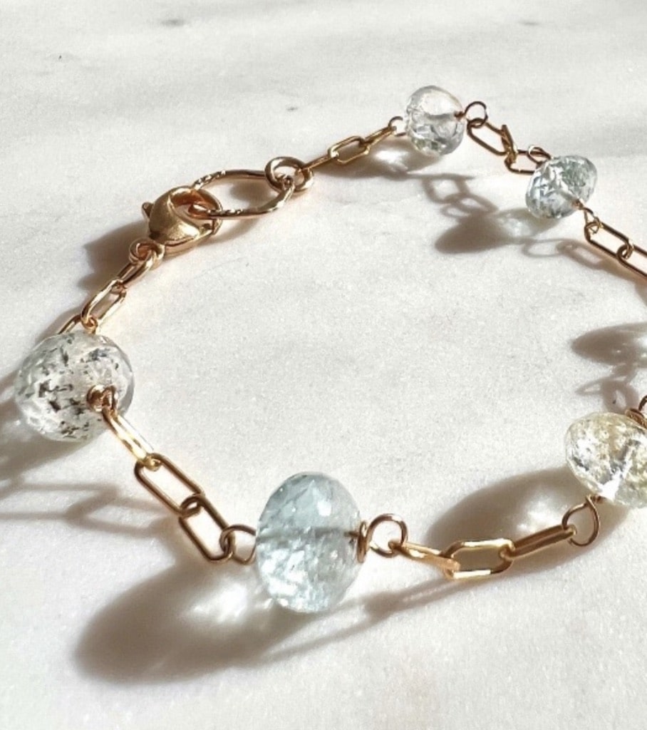 Aquamarine Gemstone Bracelet by Chesnut and Fig