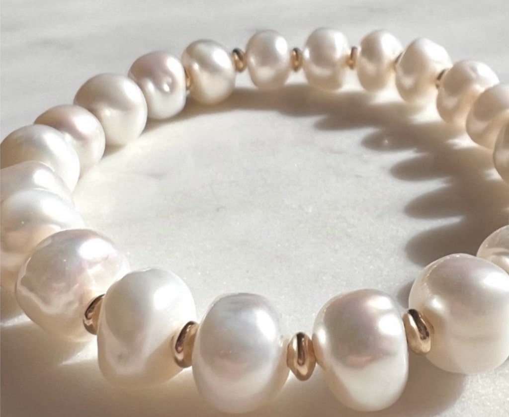 Round Fresh Water Pearl Bracelet by Chesnut and Fig