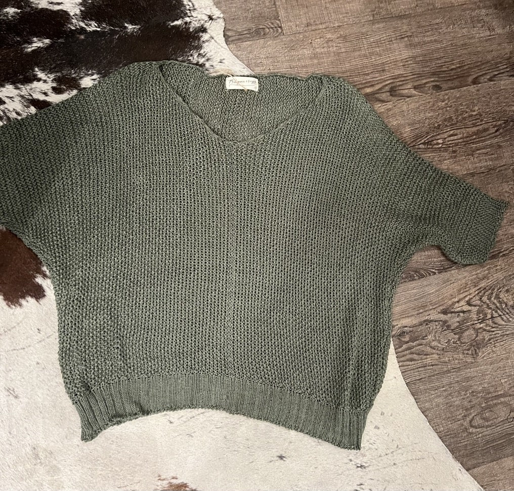 Olive Grove Crochet Knit Sweater by 75