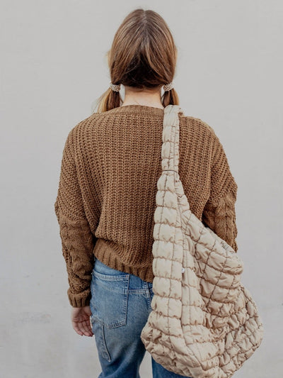 Chenille Crochet Knit Sweater by 75