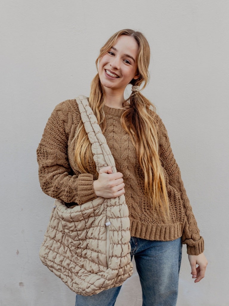 Chenille Crochet Knit Sweater by 75
