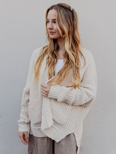 Seaside Serenity Cable Knit Cardigan by 75