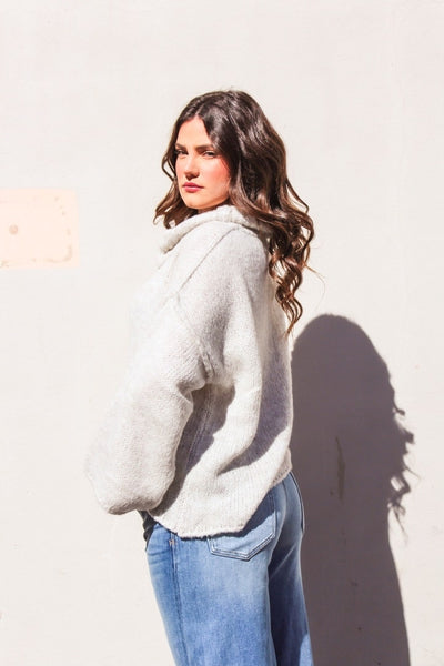 Oversized Drop Sleeve Turtle Neck Sweater by 75