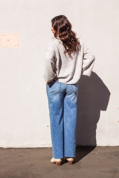 Oversized Drop Sleeve Turtle Neck Sweater by 75