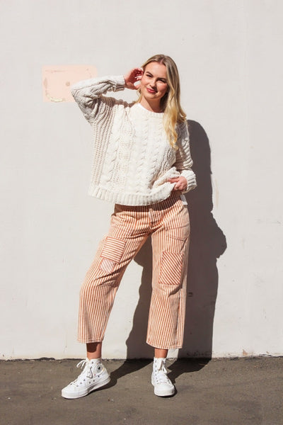 Chenille Crochet Knit Sweater by 75
