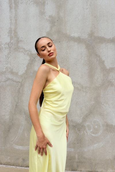Limoncello Dreams Satin Midi Dress by 75