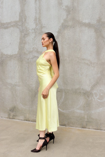 Limoncello Dreams Satin Midi Dress by 75