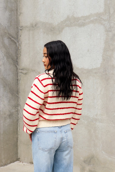 Sunset Sail Striped Knit Cardigan by 75