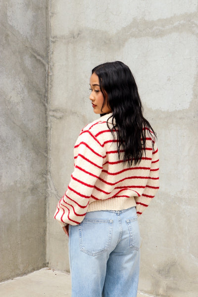 Sunset Sail Striped Knit Cardigan by 75