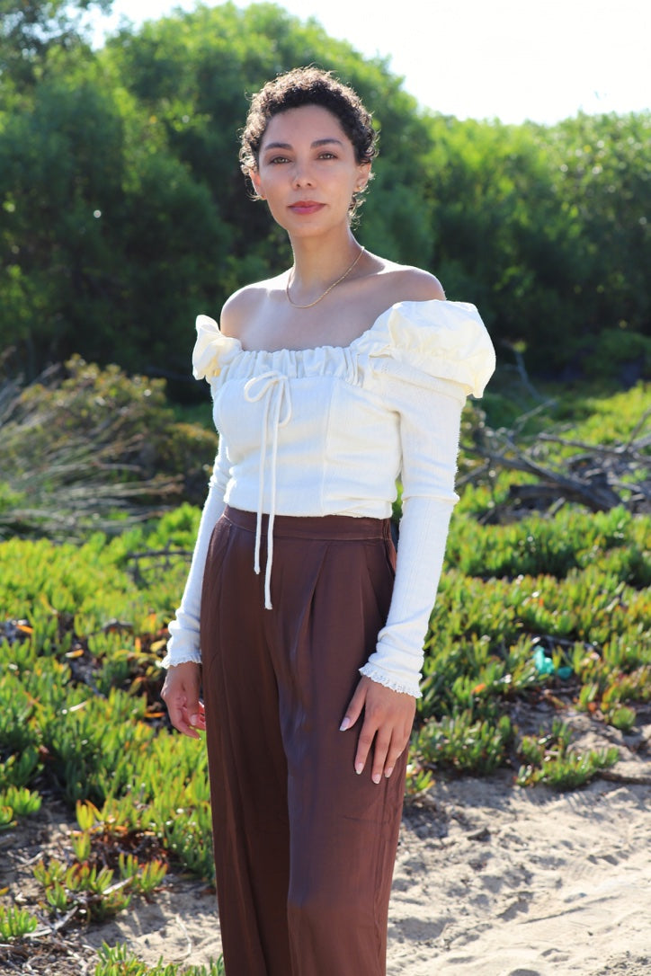 Aliyah Pointelle Top by for Love & Lemons