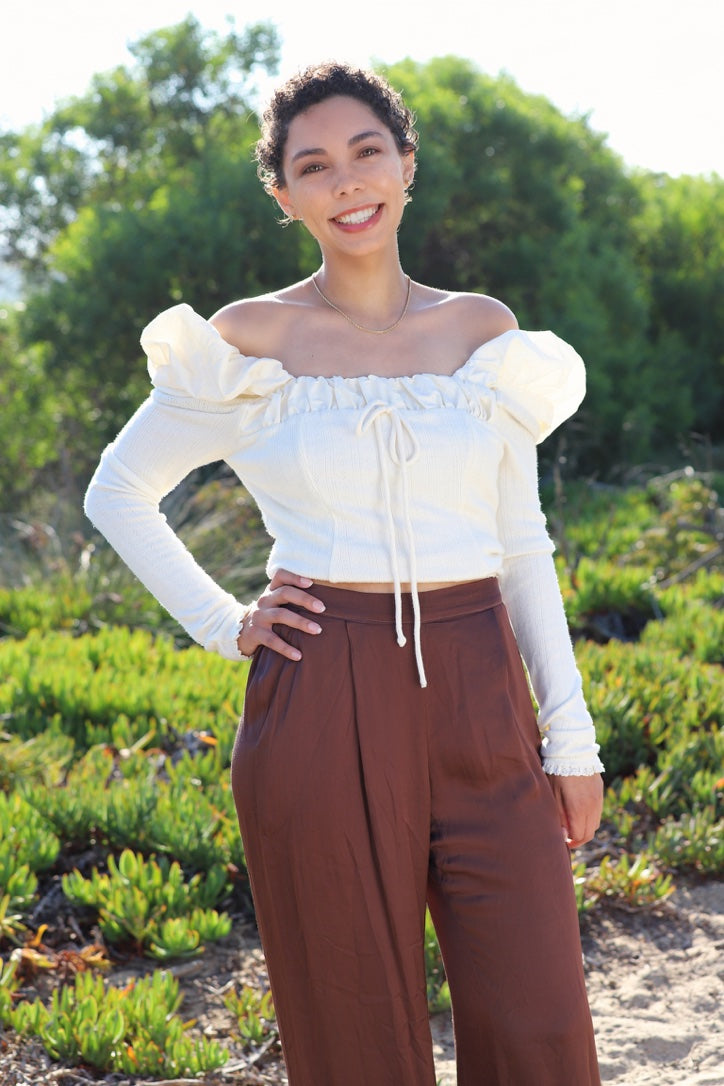 Aliyah Pointelle Top by for Love & Lemons