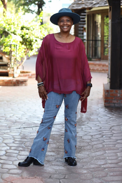 Crimson Breeze Boho Top by 75