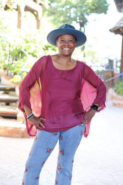 Crimson Breeze Boho Top by 75