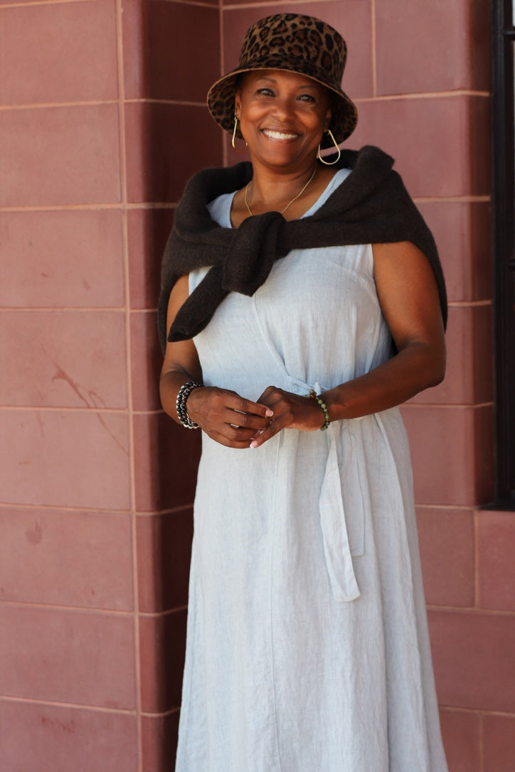 Coastal Linen Wrap Dress
