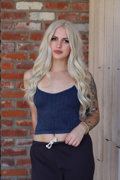 Vintage Ribbed Crop Top by 75