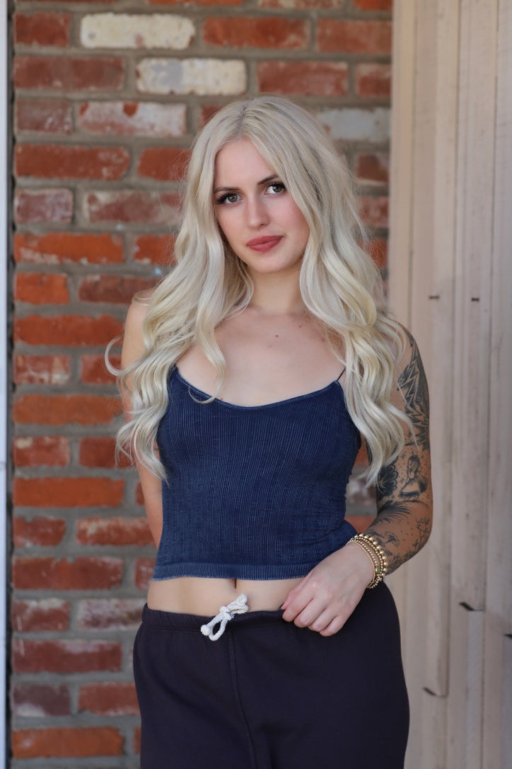 Vintage Ribbed Crop Top by 75