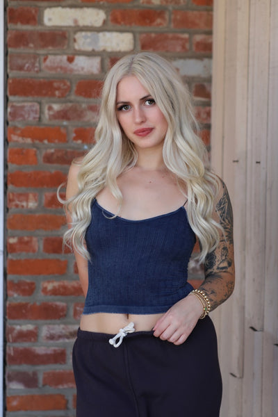 Vintage Ribbed Crop Top by 75