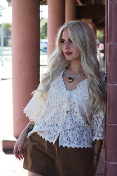 We The Free Paradise Found Suede Skort BY FREE PEOPLE